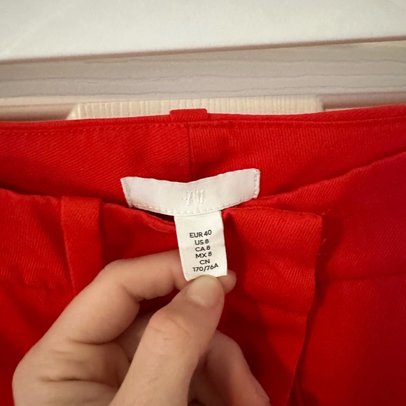 H&M Red Wide Leg Women’s Pants - Picture 3 of 4